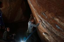 Bouldering in Hueco Tanks on 11/25/2019 with Blue Lizard Climbing and Yoga

Filename: SRM_20191125_1804590.jpg
Aperture: f/8.0
Shutter Speed: 1/250
Body: Canon EOS-1D Mark II
Lens: Canon EF 16-35mm f/2.8 L