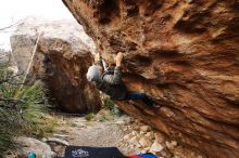 Bouldering in Hueco Tanks on 11/26/2019 with Blue Lizard Climbing and Yoga

Filename: SRM_20191126_1019070.jpg
Aperture: f/4.5
Shutter Speed: 1/250
Body: Canon EOS-1D Mark II
Lens: Canon EF 16-35mm f/2.8 L