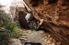 Bouldering in Hueco Tanks on 11/26/2019 with Blue Lizard Climbing and Yoga

Filename: SRM_20191126_1019100.jpg
Aperture: f/5.0
Shutter Speed: 1/250
Body: Canon EOS-1D Mark II
Lens: Canon EF 16-35mm f/2.8 L