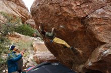 Bouldering in Hueco Tanks on 11/26/2019 with Blue Lizard Climbing and Yoga

Filename: SRM_20191126_1112280.jpg
Aperture: f/7.1
Shutter Speed: 1/250
Body: Canon EOS-1D Mark II
Lens: Canon EF 16-35mm f/2.8 L