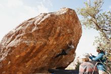 Bouldering in Hueco Tanks on 11/26/2019 with Blue Lizard Climbing and Yoga

Filename: SRM_20191126_1158440.jpg
Aperture: f/8.0
Shutter Speed: 1/250
Body: Canon EOS-1D Mark II
Lens: Canon EF 16-35mm f/2.8 L