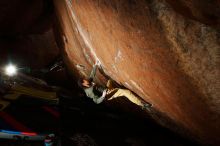 Bouldering in Hueco Tanks on 11/26/2019 with Blue Lizard Climbing and Yoga

Filename: SRM_20191126_1425550.jpg
Aperture: f/7.1
Shutter Speed: 1/250
Body: Canon EOS-1D Mark II
Lens: Canon EF 16-35mm f/2.8 L