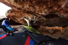 Bouldering in Hueco Tanks on 11/26/2019 with Blue Lizard Climbing and Yoga

Filename: SRM_20191126_1530110.jpg
Aperture: f/3.5
Shutter Speed: 1/250
Body: Canon EOS-1D Mark II
Lens: Canon EF 16-35mm f/2.8 L