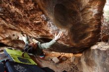 Bouldering in Hueco Tanks on 11/26/2019 with Blue Lizard Climbing and Yoga

Filename: SRM_20191126_1530360.jpg
Aperture: f/2.8
Shutter Speed: 1/250
Body: Canon EOS-1D Mark II
Lens: Canon EF 16-35mm f/2.8 L