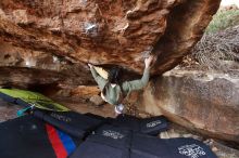 Bouldering in Hueco Tanks on 11/26/2019 with Blue Lizard Climbing and Yoga

Filename: SRM_20191126_1530540.jpg
Aperture: f/3.2
Shutter Speed: 1/250
Body: Canon EOS-1D Mark II
Lens: Canon EF 16-35mm f/2.8 L