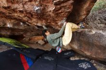 Bouldering in Hueco Tanks on 11/26/2019 with Blue Lizard Climbing and Yoga

Filename: SRM_20191126_1540180.jpg
Aperture: f/4.0
Shutter Speed: 1/250
Body: Canon EOS-1D Mark II
Lens: Canon EF 16-35mm f/2.8 L