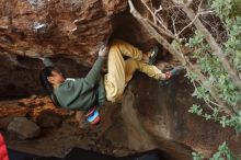 Bouldering in Hueco Tanks on 11/26/2019 with Blue Lizard Climbing and Yoga

Filename: SRM_20191126_1542280.jpg
Aperture: f/4.5
Shutter Speed: 1/250
Body: Canon EOS-1D Mark II
Lens: Canon EF 50mm f/1.8 II