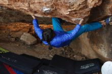 Bouldering in Hueco Tanks on 11/26/2019 with Blue Lizard Climbing and Yoga

Filename: SRM_20191126_1543580.jpg
Aperture: f/4.0
Shutter Speed: 1/250
Body: Canon EOS-1D Mark II
Lens: Canon EF 50mm f/1.8 II