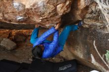 Bouldering in Hueco Tanks on 11/26/2019 with Blue Lizard Climbing and Yoga

Filename: SRM_20191126_1544080.jpg
Aperture: f/4.0
Shutter Speed: 1/250
Body: Canon EOS-1D Mark II
Lens: Canon EF 50mm f/1.8 II