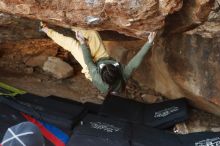 Bouldering in Hueco Tanks on 11/26/2019 with Blue Lizard Climbing and Yoga

Filename: SRM_20191126_1551080.jpg
Aperture: f/4.5
Shutter Speed: 1/250
Body: Canon EOS-1D Mark II
Lens: Canon EF 50mm f/1.8 II