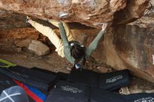 Bouldering in Hueco Tanks on 11/26/2019 with Blue Lizard Climbing and Yoga

Filename: SRM_20191126_1551081.jpg
Aperture: f/4.0
Shutter Speed: 1/250
Body: Canon EOS-1D Mark II
Lens: Canon EF 50mm f/1.8 II