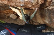 Bouldering in Hueco Tanks on 11/26/2019 with Blue Lizard Climbing and Yoga

Filename: SRM_20191126_1551081.jpg
Aperture: f/4.0
Shutter Speed: 1/250
Body: Canon EOS-1D Mark II
Lens: Canon EF 50mm f/1.8 II