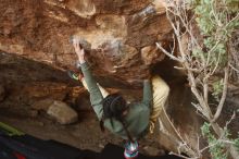 Bouldering in Hueco Tanks on 11/26/2019 with Blue Lizard Climbing and Yoga

Filename: SRM_20191126_1558360.jpg
Aperture: f/5.0
Shutter Speed: 1/250
Body: Canon EOS-1D Mark II
Lens: Canon EF 50mm f/1.8 II