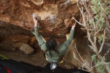 Bouldering in Hueco Tanks on 11/26/2019 with Blue Lizard Climbing and Yoga

Filename: SRM_20191126_1558370.jpg
Aperture: f/5.0
Shutter Speed: 1/250
Body: Canon EOS-1D Mark II
Lens: Canon EF 50mm f/1.8 II