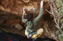 Bouldering in Hueco Tanks on 11/26/2019 with Blue Lizard Climbing and Yoga

Filename: SRM_20191126_1558390.jpg
Aperture: f/5.0
Shutter Speed: 1/250
Body: Canon EOS-1D Mark II
Lens: Canon EF 50mm f/1.8 II