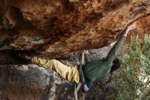 Bouldering in Hueco Tanks on 11/26/2019 with Blue Lizard Climbing and Yoga

Filename: SRM_20191126_1606450.jpg
Aperture: f/4.5
Shutter Speed: 1/250
Body: Canon EOS-1D Mark II
Lens: Canon EF 50mm f/1.8 II