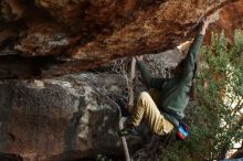 Bouldering in Hueco Tanks on 11/26/2019 with Blue Lizard Climbing and Yoga

Filename: SRM_20191126_1606490.jpg
Aperture: f/5.0
Shutter Speed: 1/250
Body: Canon EOS-1D Mark II
Lens: Canon EF 50mm f/1.8 II