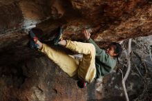 Bouldering in Hueco Tanks on 11/26/2019 with Blue Lizard Climbing and Yoga

Filename: SRM_20191126_1612180.jpg
Aperture: f/4.5
Shutter Speed: 1/250
Body: Canon EOS-1D Mark II
Lens: Canon EF 50mm f/1.8 II