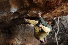 Bouldering in Hueco Tanks on 11/26/2019 with Blue Lizard Climbing and Yoga

Filename: SRM_20191126_1612211.jpg
Aperture: f/4.0
Shutter Speed: 1/250
Body: Canon EOS-1D Mark II
Lens: Canon EF 50mm f/1.8 II