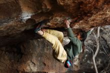 Bouldering in Hueco Tanks on 11/26/2019 with Blue Lizard Climbing and Yoga

Filename: SRM_20191126_1612230.jpg
Aperture: f/4.0
Shutter Speed: 1/250
Body: Canon EOS-1D Mark II
Lens: Canon EF 50mm f/1.8 II