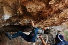 Bouldering in Hueco Tanks on 11/26/2019 with Blue Lizard Climbing and Yoga

Filename: SRM_20191126_1613420.jpg
Aperture: f/3.5
Shutter Speed: 1/250
Body: Canon EOS-1D Mark II
Lens: Canon EF 50mm f/1.8 II