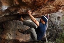 Bouldering in Hueco Tanks on 11/26/2019 with Blue Lizard Climbing and Yoga

Filename: SRM_20191126_1614580.jpg
Aperture: f/4.0
Shutter Speed: 1/250
Body: Canon EOS-1D Mark II
Lens: Canon EF 50mm f/1.8 II