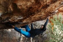 Bouldering in Hueco Tanks on 11/26/2019 with Blue Lizard Climbing and Yoga

Filename: SRM_20191126_1616340.jpg
Aperture: f/3.5
Shutter Speed: 1/250
Body: Canon EOS-1D Mark II
Lens: Canon EF 50mm f/1.8 II