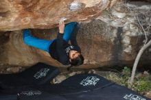 Bouldering in Hueco Tanks on 11/26/2019 with Blue Lizard Climbing and Yoga

Filename: SRM_20191126_1623510.jpg
Aperture: f/4.5
Shutter Speed: 1/250
Body: Canon EOS-1D Mark II
Lens: Canon EF 50mm f/1.8 II