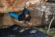 Bouldering in Hueco Tanks on 11/26/2019 with Blue Lizard Climbing and Yoga

Filename: SRM_20191126_1623520.jpg
Aperture: f/4.5
Shutter Speed: 1/250
Body: Canon EOS-1D Mark II
Lens: Canon EF 50mm f/1.8 II