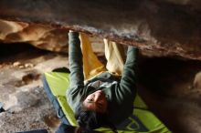 Bouldering in Hueco Tanks on 11/26/2019 with Blue Lizard Climbing and Yoga

Filename: SRM_20191126_1626390.jpg
Aperture: f/3.2
Shutter Speed: 1/250
Body: Canon EOS-1D Mark II
Lens: Canon EF 50mm f/1.8 II