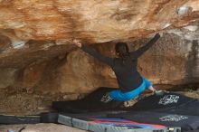 Bouldering in Hueco Tanks on 11/26/2019 with Blue Lizard Climbing and Yoga

Filename: SRM_20191126_1641220.jpg
Aperture: f/4.5
Shutter Speed: 1/250
Body: Canon EOS-1D Mark II
Lens: Canon EF 50mm f/1.8 II