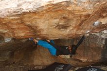 Bouldering in Hueco Tanks on 11/26/2019 with Blue Lizard Climbing and Yoga

Filename: SRM_20191126_1641280.jpg
Aperture: f/5.0
Shutter Speed: 1/250
Body: Canon EOS-1D Mark II
Lens: Canon EF 50mm f/1.8 II