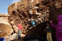 Bouldering in Hueco Tanks on 11/26/2019 with Blue Lizard Climbing and Yoga

Filename: SRM_20191126_1655280.jpg
Aperture: f/8.0
Shutter Speed: 1/250
Body: Canon EOS-1D Mark II
Lens: Canon EF 16-35mm f/2.8 L