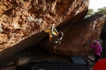 Bouldering in Hueco Tanks on 11/26/2019 with Blue Lizard Climbing and Yoga

Filename: SRM_20191126_1656280.jpg
Aperture: f/5.0
Shutter Speed: 1/250
Body: Canon EOS-1D Mark II
Lens: Canon EF 16-35mm f/2.8 L