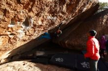 Bouldering in Hueco Tanks on 11/26/2019 with Blue Lizard Climbing and Yoga

Filename: SRM_20191126_1702430.jpg
Aperture: f/3.5
Shutter Speed: 1/500
Body: Canon EOS-1D Mark II
Lens: Canon EF 16-35mm f/2.8 L