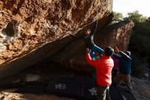 Bouldering in Hueco Tanks on 11/26/2019 with Blue Lizard Climbing and Yoga

Filename: SRM_20191126_1702560.jpg
Aperture: f/5.6
Shutter Speed: 1/250
Body: Canon EOS-1D Mark II
Lens: Canon EF 16-35mm f/2.8 L