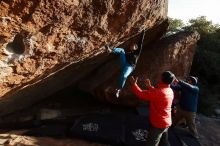 Bouldering in Hueco Tanks on 11/26/2019 with Blue Lizard Climbing and Yoga

Filename: SRM_20191126_1702561.jpg
Aperture: f/5.6
Shutter Speed: 1/250
Body: Canon EOS-1D Mark II
Lens: Canon EF 16-35mm f/2.8 L