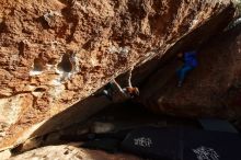 Bouldering in Hueco Tanks on 11/26/2019 with Blue Lizard Climbing and Yoga

Filename: SRM_20191126_1704340.jpg
Aperture: f/5.6
Shutter Speed: 1/250
Body: Canon EOS-1D Mark II
Lens: Canon EF 16-35mm f/2.8 L