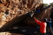 Bouldering in Hueco Tanks on 11/26/2019 with Blue Lizard Climbing and Yoga

Filename: SRM_20191126_1704500.jpg
Aperture: f/5.6
Shutter Speed: 1/250
Body: Canon EOS-1D Mark II
Lens: Canon EF 16-35mm f/2.8 L