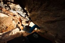 Bouldering in Hueco Tanks on 11/26/2019 with Blue Lizard Climbing and Yoga

Filename: SRM_20191126_1708380.jpg
Aperture: f/5.6
Shutter Speed: 1/250
Body: Canon EOS-1D Mark II
Lens: Canon EF 16-35mm f/2.8 L