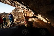 Bouldering in Hueco Tanks on 11/26/2019 with Blue Lizard Climbing and Yoga

Filename: SRM_20191126_1711300.jpg
Aperture: f/6.3
Shutter Speed: 1/250
Body: Canon EOS-1D Mark II
Lens: Canon EF 16-35mm f/2.8 L