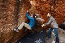 Bouldering in Hueco Tanks on 11/26/2019 with Blue Lizard Climbing and Yoga

Filename: SRM_20191126_1744550.jpg
Aperture: f/2.8
Shutter Speed: 1/250
Body: Canon EOS-1D Mark II
Lens: Canon EF 16-35mm f/2.8 L