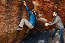 Bouldering in Hueco Tanks on 11/26/2019 with Blue Lizard Climbing and Yoga

Filename: SRM_20191126_1744570.jpg
Aperture: f/2.8
Shutter Speed: 1/250
Body: Canon EOS-1D Mark II
Lens: Canon EF 16-35mm f/2.8 L