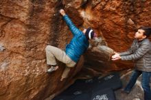 Bouldering in Hueco Tanks on 11/26/2019 with Blue Lizard Climbing and Yoga

Filename: SRM_20191126_1744580.jpg
Aperture: f/2.8
Shutter Speed: 1/250
Body: Canon EOS-1D Mark II
Lens: Canon EF 16-35mm f/2.8 L