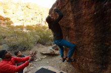 Bouldering in Hueco Tanks on 11/26/2019 with Blue Lizard Climbing and Yoga

Filename: SRM_20191126_1750471.jpg
Aperture: f/5.0
Shutter Speed: 1/250
Body: Canon EOS-1D Mark II
Lens: Canon EF 16-35mm f/2.8 L