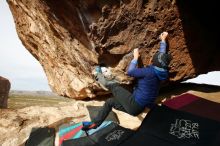 Bouldering in Hueco Tanks on 11/27/2019 with Blue Lizard Climbing and Yoga

Filename: SRM_20191127_0954400.jpg
Aperture: f/7.1
Shutter Speed: 1/250
Body: Canon EOS-1D Mark II
Lens: Canon EF 16-35mm f/2.8 L