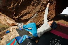 Bouldering in Hueco Tanks on 11/27/2019 with Blue Lizard Climbing and Yoga

Filename: SRM_20191127_1004010.jpg
Aperture: f/8.0
Shutter Speed: 1/250
Body: Canon EOS-1D Mark II
Lens: Canon EF 16-35mm f/2.8 L