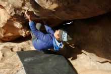 Bouldering in Hueco Tanks on 11/27/2019 with Blue Lizard Climbing and Yoga

Filename: SRM_20191127_1004090.jpg
Aperture: f/8.0
Shutter Speed: 1/250
Body: Canon EOS-1D Mark II
Lens: Canon EF 16-35mm f/2.8 L
