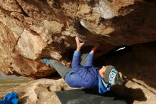 Bouldering in Hueco Tanks on 11/27/2019 with Blue Lizard Climbing and Yoga

Filename: SRM_20191127_1004120.jpg
Aperture: f/9.0
Shutter Speed: 1/250
Body: Canon EOS-1D Mark II
Lens: Canon EF 16-35mm f/2.8 L