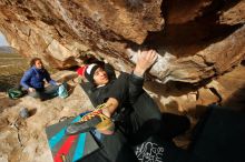 Bouldering in Hueco Tanks on 11/27/2019 with Blue Lizard Climbing and Yoga

Filename: SRM_20191127_1004580.jpg
Aperture: f/8.0
Shutter Speed: 1/250
Body: Canon EOS-1D Mark II
Lens: Canon EF 16-35mm f/2.8 L